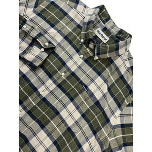 Barbour Tailored Fit Plaid Flannel Shirt Men's Long Sleeve Button Down Cotton L